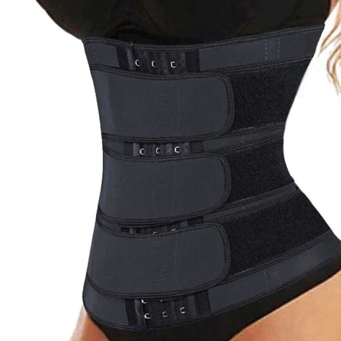 Neoprene Corset Waist Trainer Belt - Black